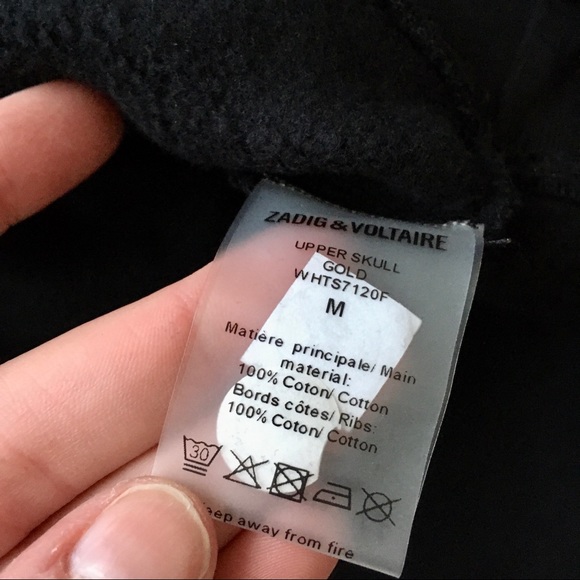 ZADIG & VOLTAIRE BNWT Gold Skull Sweatshirt Medium - Picture 9 of 10